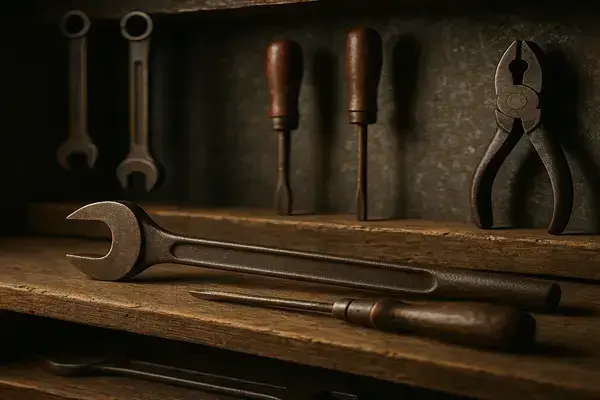 Ferramentas Vintage Pequenas para Decoração de Estantes Industriais